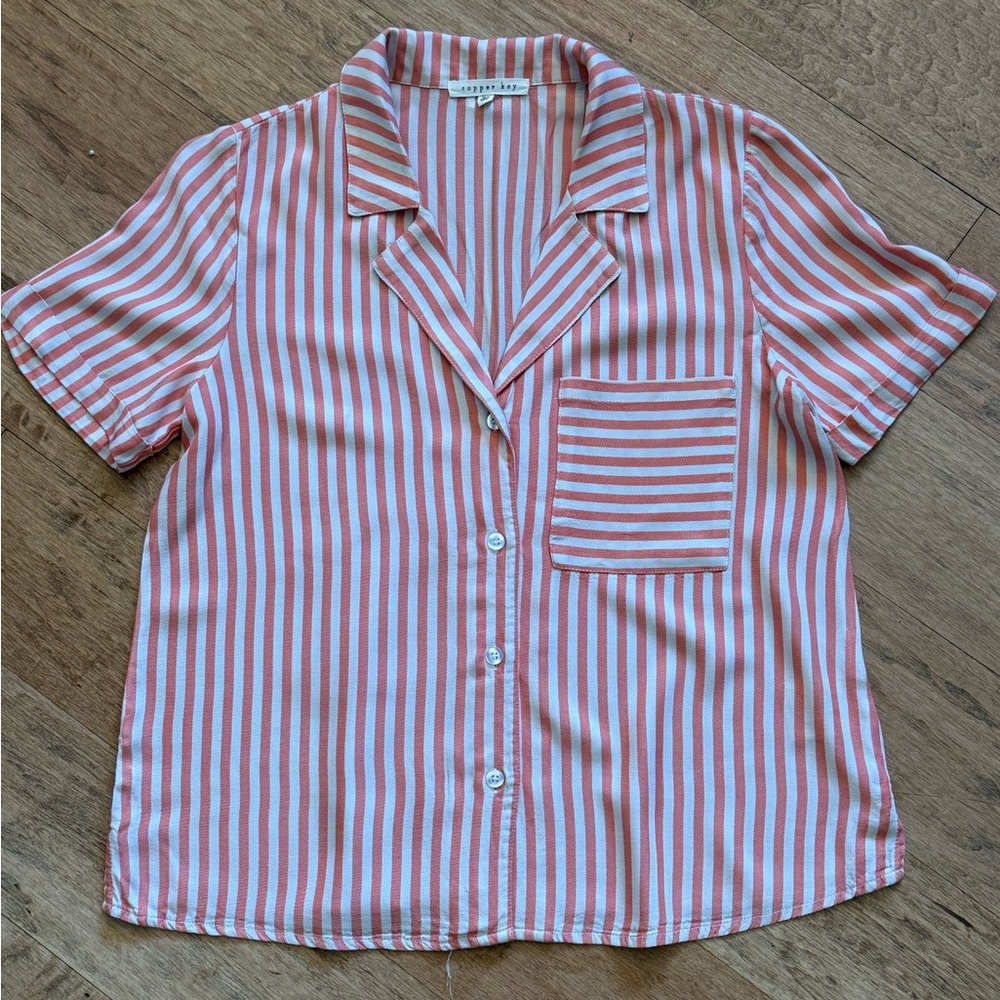 Copper Key Striped Blouse